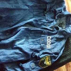 Blue jean shirt button down